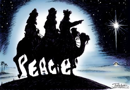 Political cartoon U.S. Christmas peace