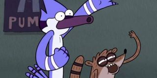 Mordecai and Rigby in Regular Show.