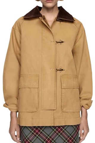 Corduroy Collar Parka Jacket