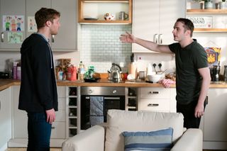 Ben Mitchell and Jay Brown arguing.