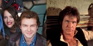 Alden Ehrenreich and Harrison ford as Han Solo