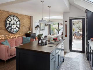 open plan kitchen dining and living area