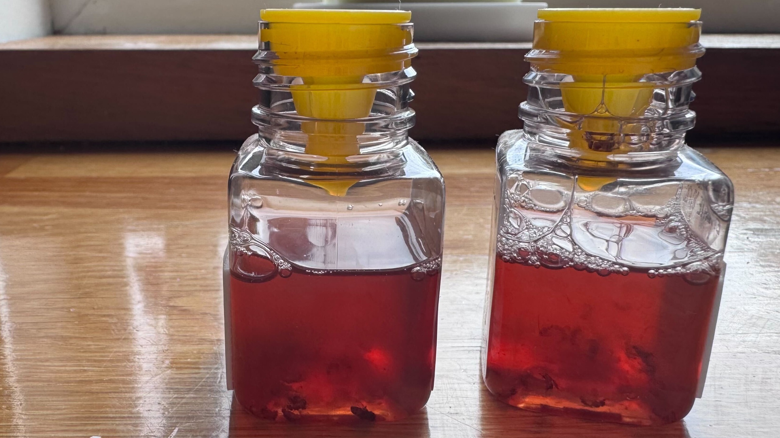 Super Ninja bottles on table