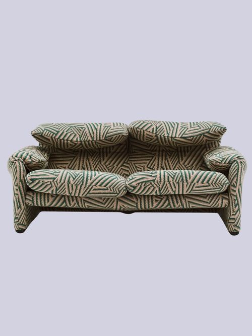 Cassina Maralunga 2 Seater Sofa in Liberty's Shadow Stripe Weave in Amalfi
