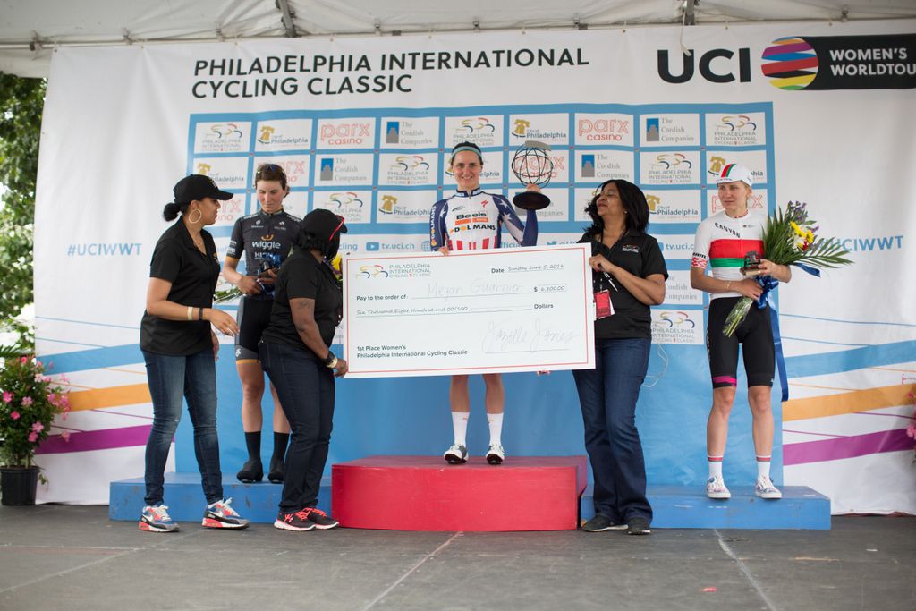 Nice novelty sized winners cheque for Megan Guarnier