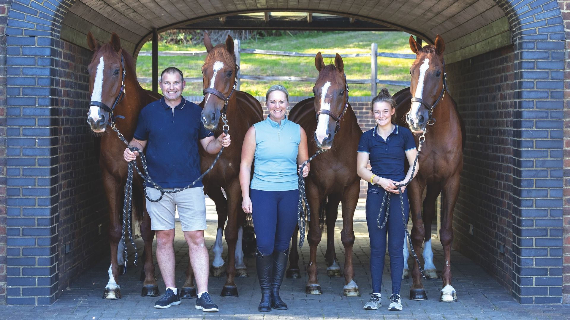 Burghley winner Gemma Stevens and four chestnut Chilli Morning siblings