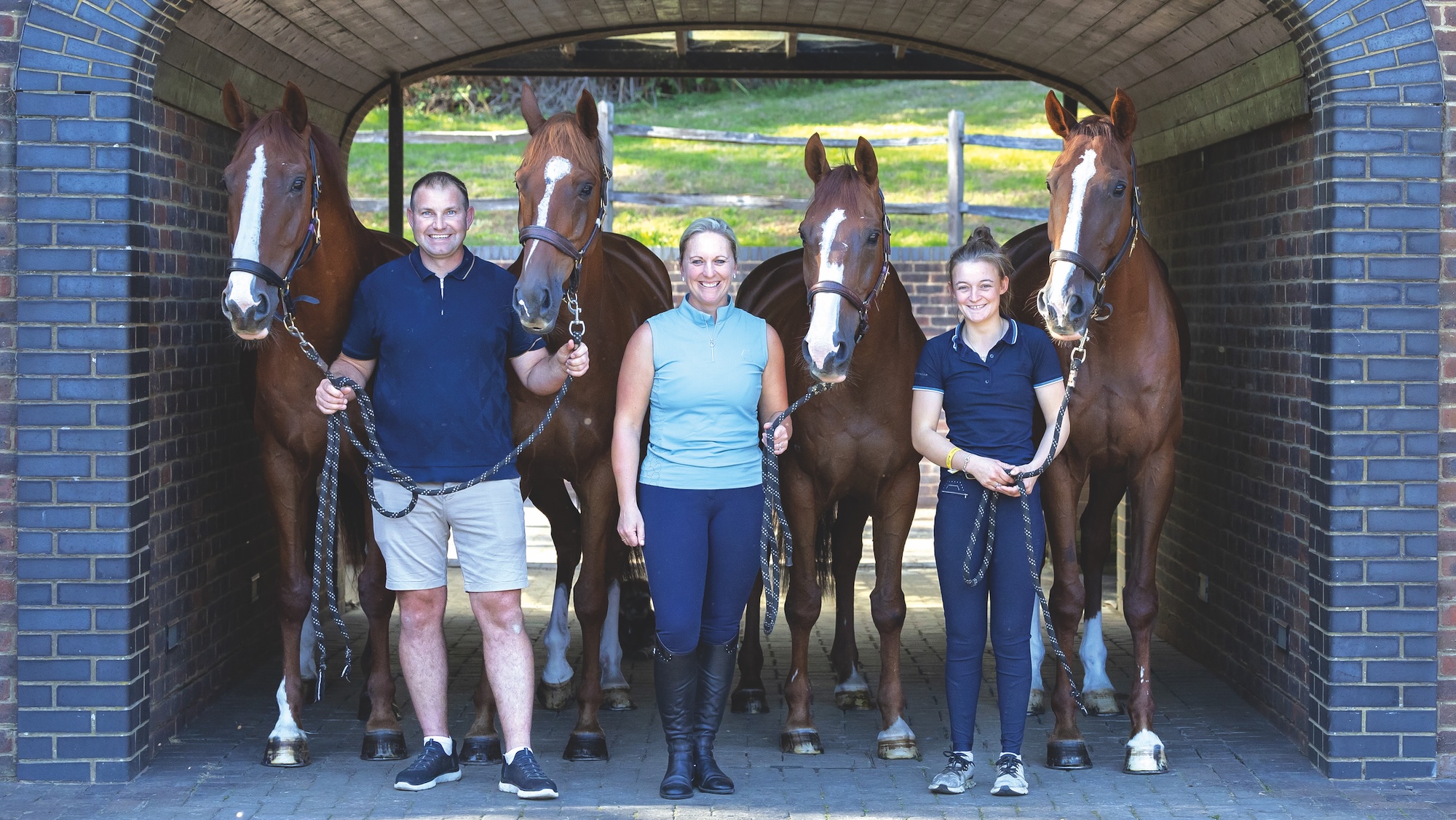 Burghley winner Gemma Stevens and four chestnut Chilli Morning siblings