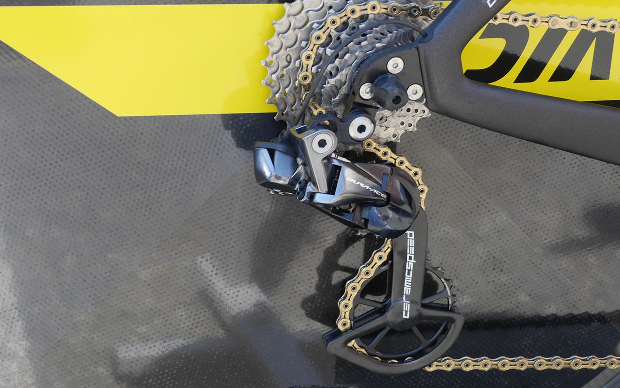 Most of the AG2R La Mondiale riders also used CeramicSpeed OSPW rear derailleurs