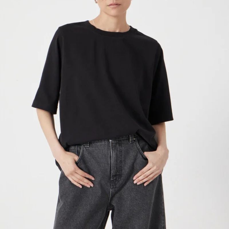 Romina Heavyweight Cotton T-Shirt on model 