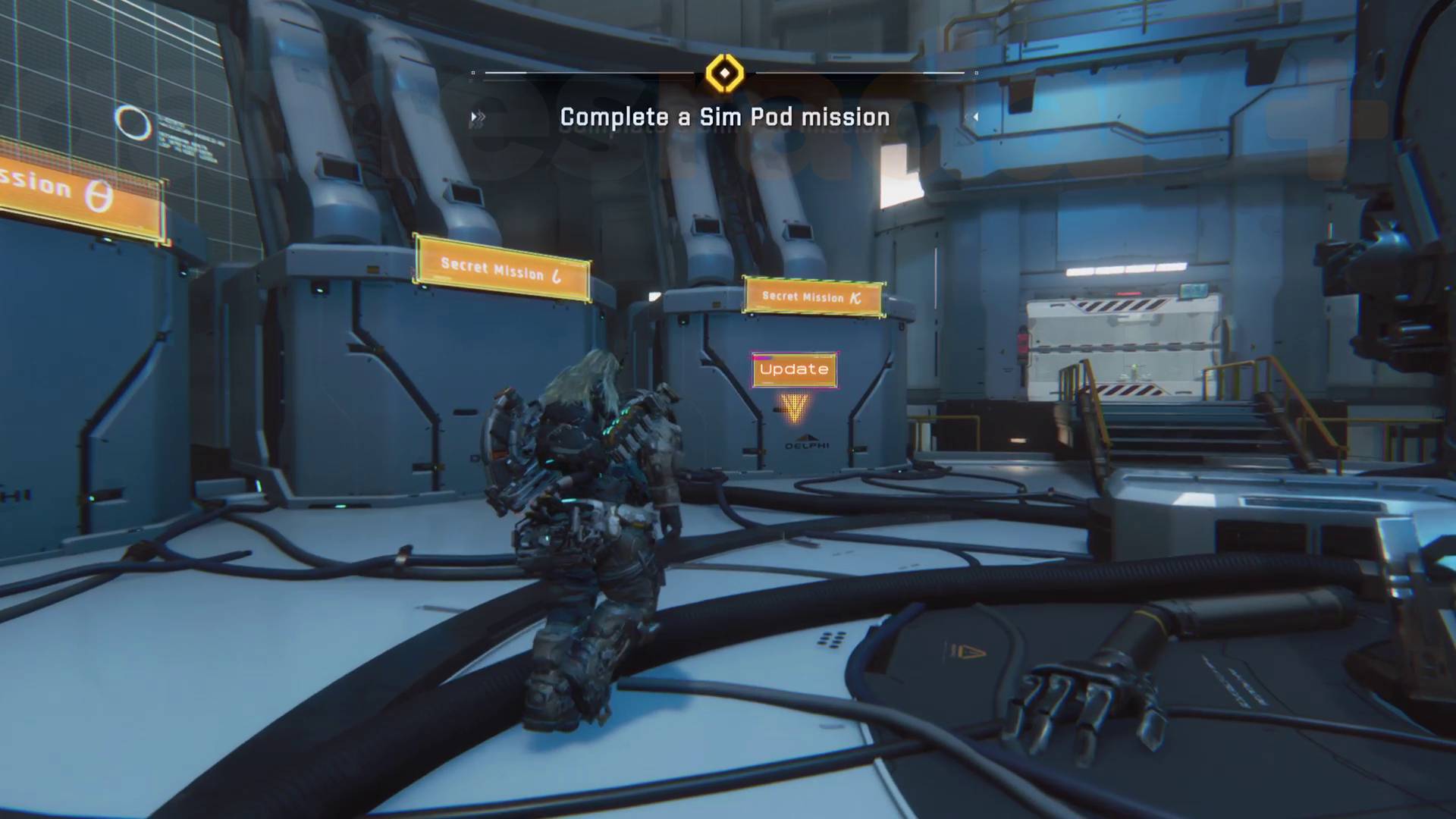 Pragmata Unknown Signal sim pods in hidden chamber