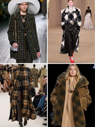 Elegant coat trends: check coats on the AW24 runways