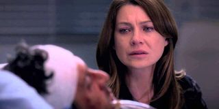 Grey's Anatomy Season 11 Meredith cries as Derek dies ABC