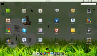 A screenshot of the desktop on Pear Linux