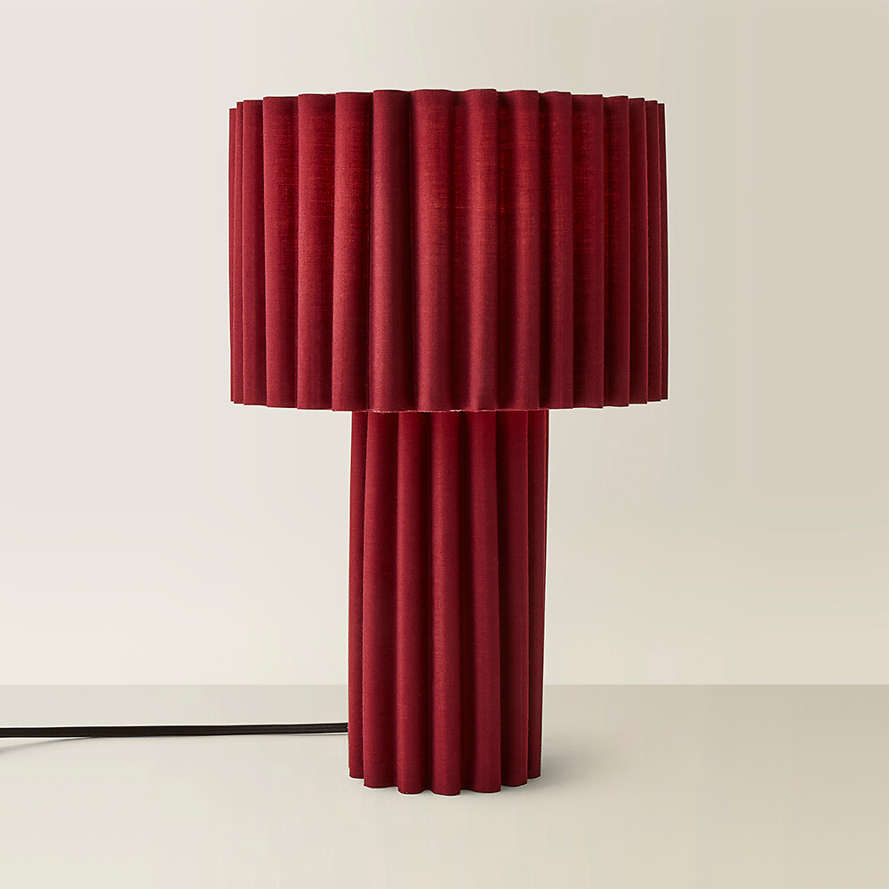 Colour Drench Ribbed Full Fabric Table Lamp