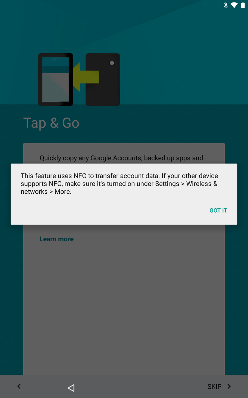 Tap &amp; Go setup