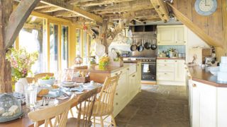 Characterful country kitchen in a 17th-century barn conversion