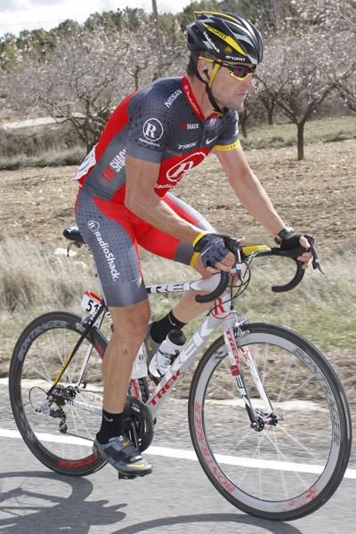 Lance Armstrong (Team RadioShack) during the Tour of Murcia's second stage.