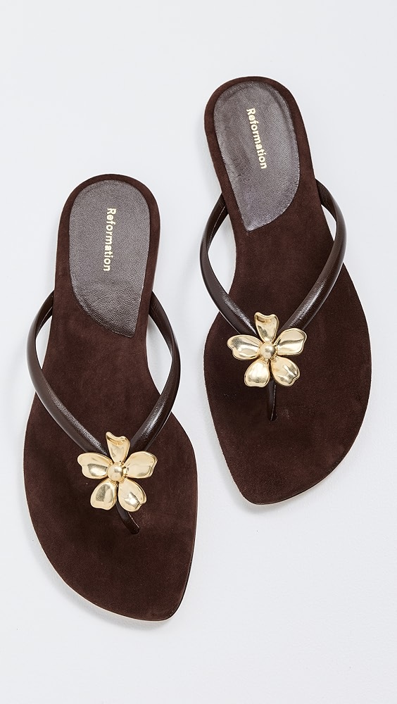Reformation Onyx Thong Sandals