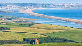 St Catherine’s chapel overlooking Chesil Beach in Dorset
