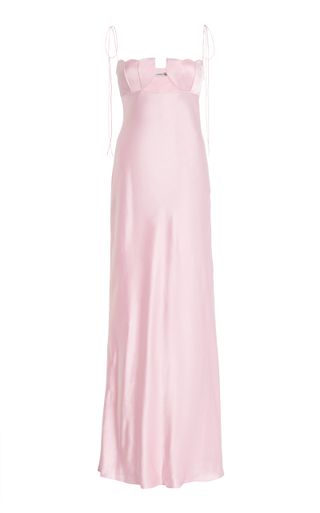 Exclusive Tulip Satin Maxi Dress