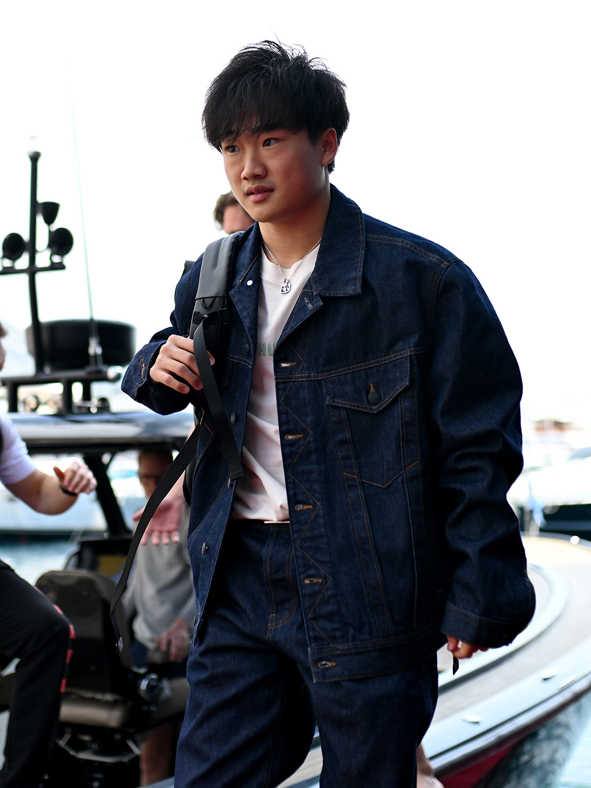 Yuki Tsunoda of Japan and Visa Cash App RB arrives in the Paddock on a tender during previews ahead of the F1 Grand Prix of Monaco at Circuit de Monaco on May 23, 2024 in Monte-Carlo, Monaco.