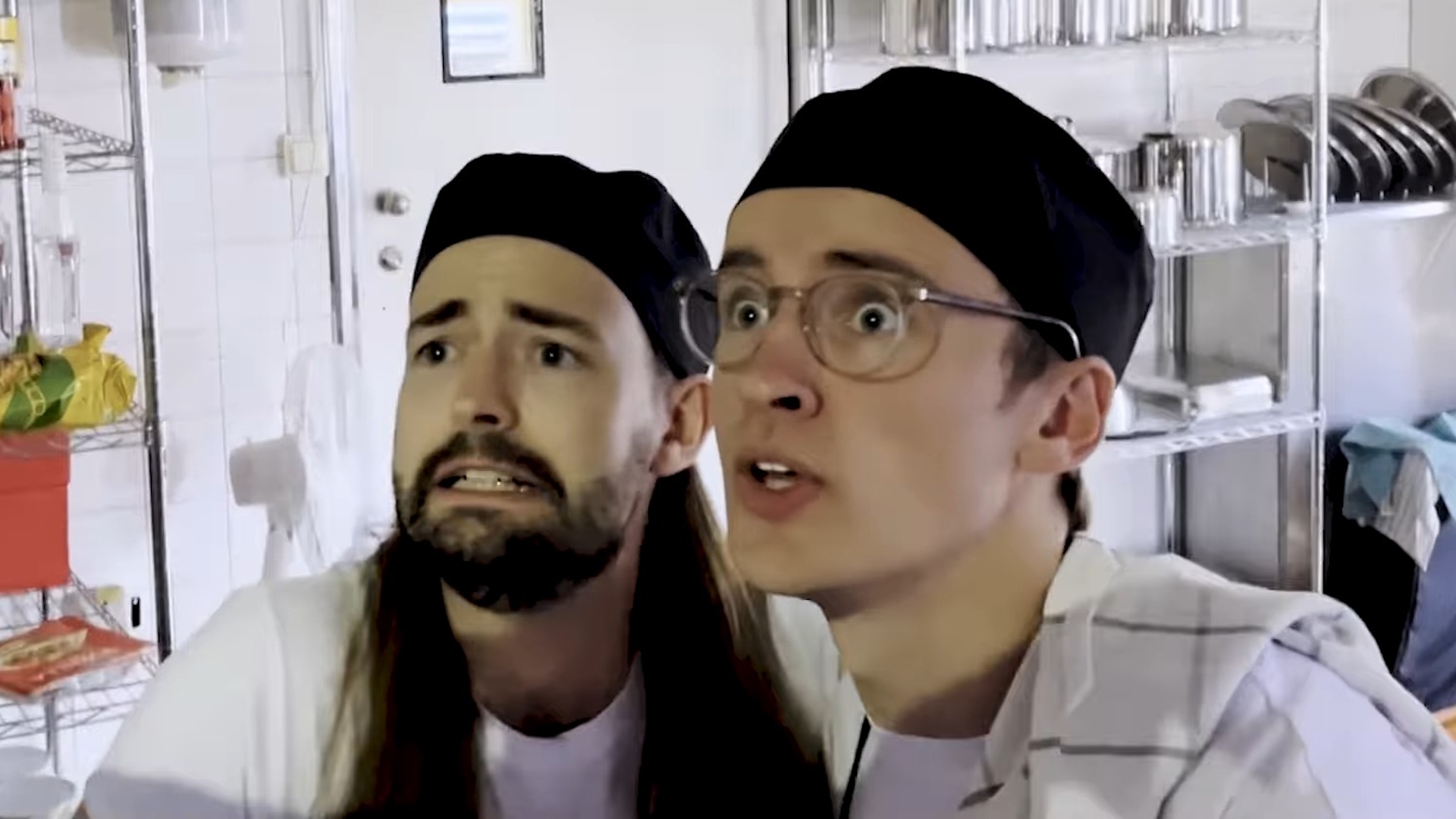 Omelet You Cook live action trailer showing devs grimacing in chef outfits