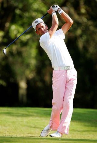 Jesper Parnevik in pink trousers