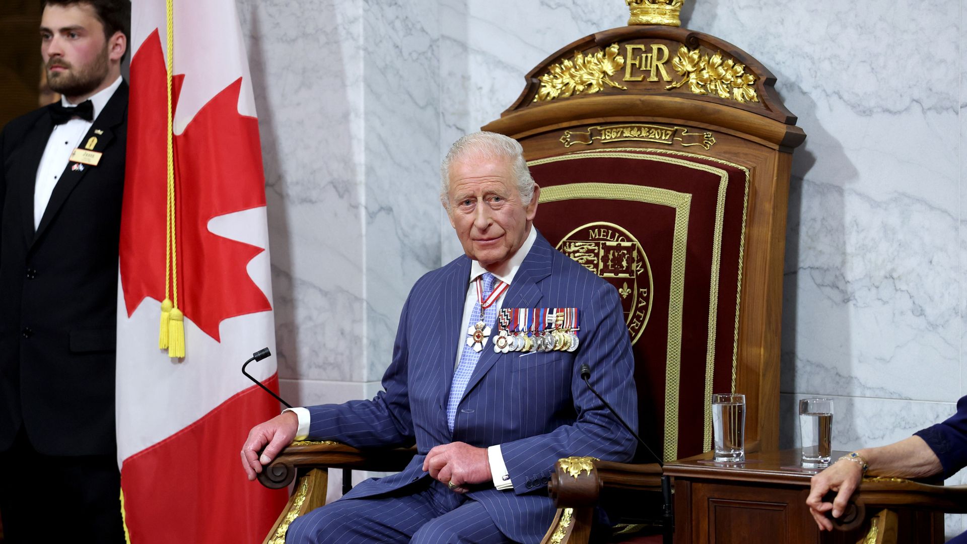 King Charles giving a Speech on the Throne in Canada