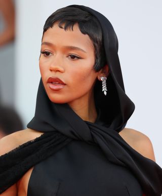 Taylor Russell attends the "Queer" red carpet during the 81st Venice International Film Festival on September 3, 2024 in Venice, Italy.