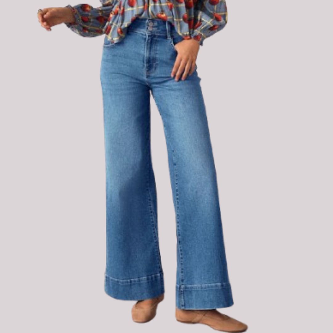Next Mid-Blue Wide-Leg Jeans