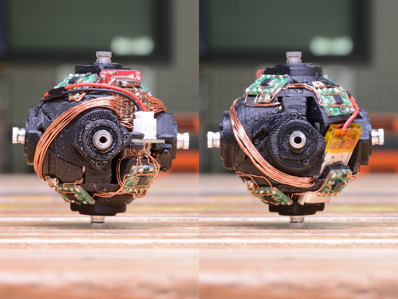 Dos lados del núcleo del robot.