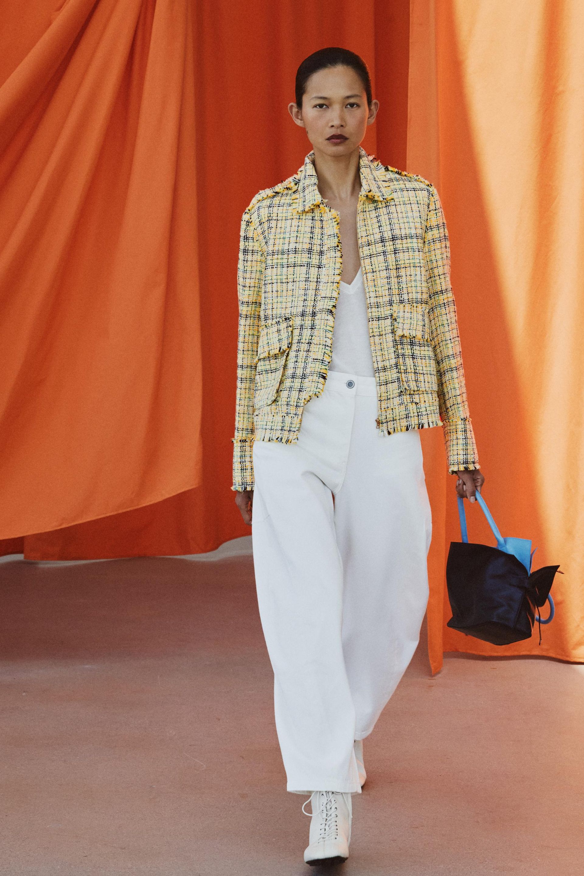 Zw Collection Textured Plaid Jacket