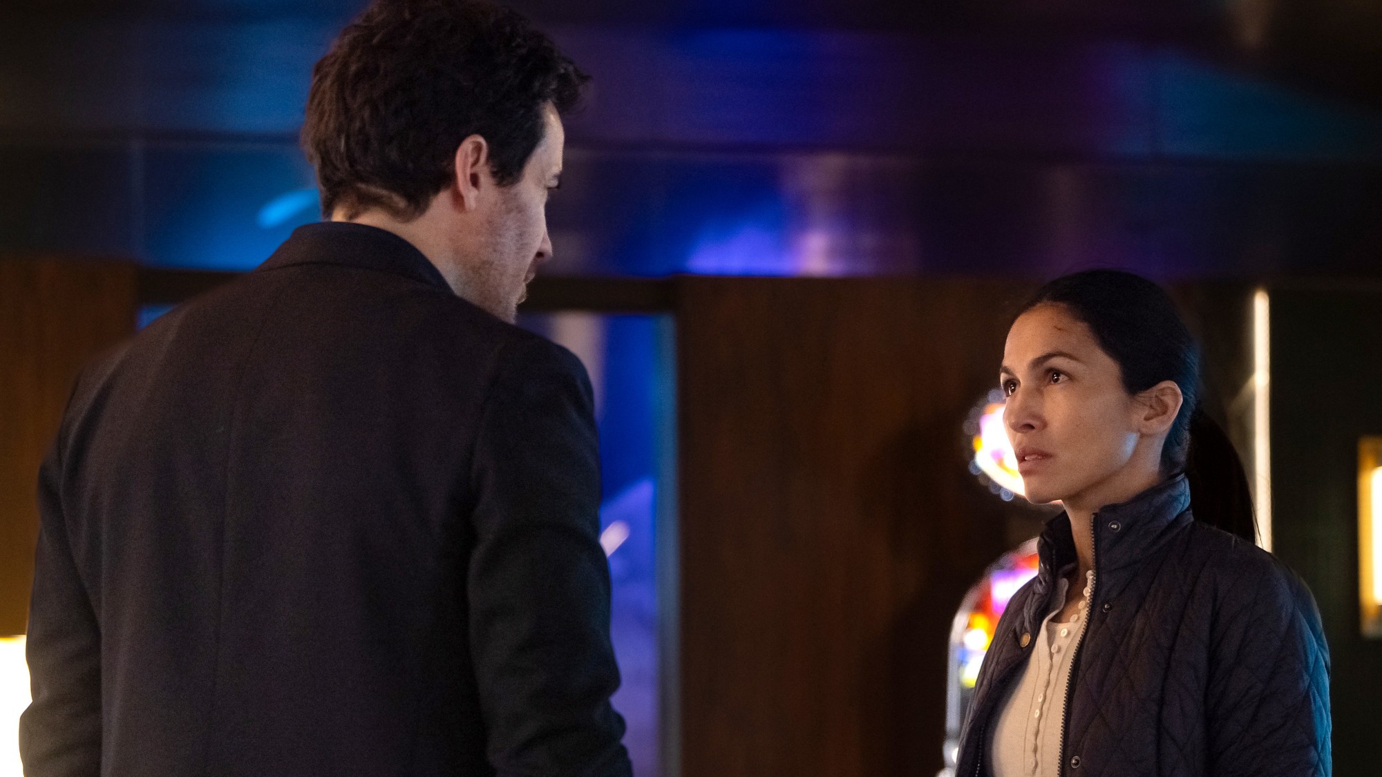 Santiago Cabrera and Élodie Yung in The Cleaning Lady