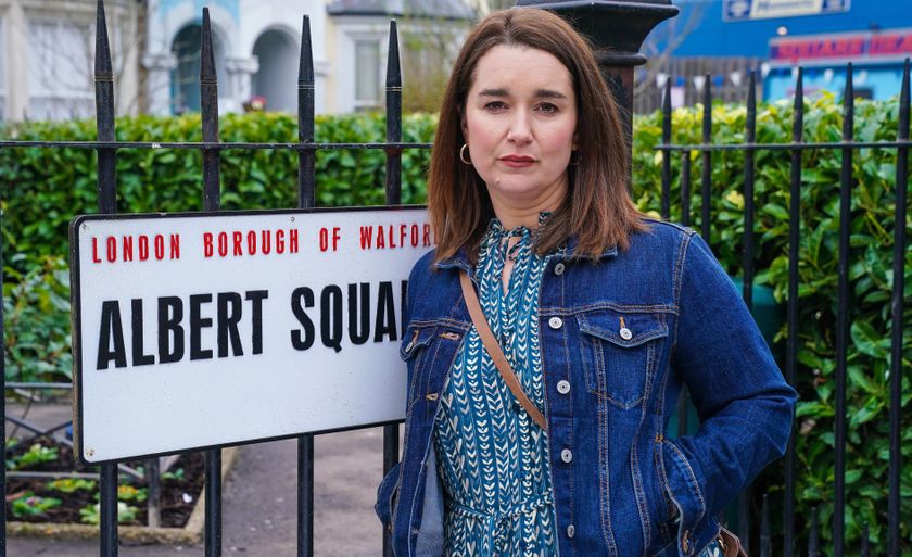 Alice Haig with her EastEnders family.