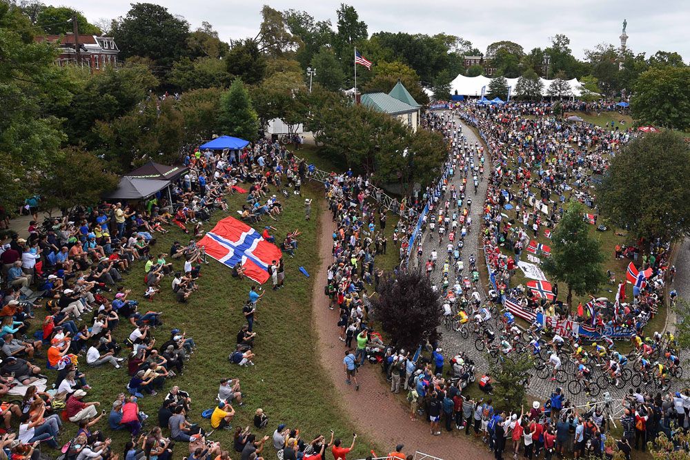 Libby Hill during the elite men's race