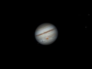 Long Island amateur astronomer Steven Bellavia imaged Jupiter's Great Red Spot, its satellite Europa and its shadow on Sept. 14th from the Custer Institute at Southold, NY.
