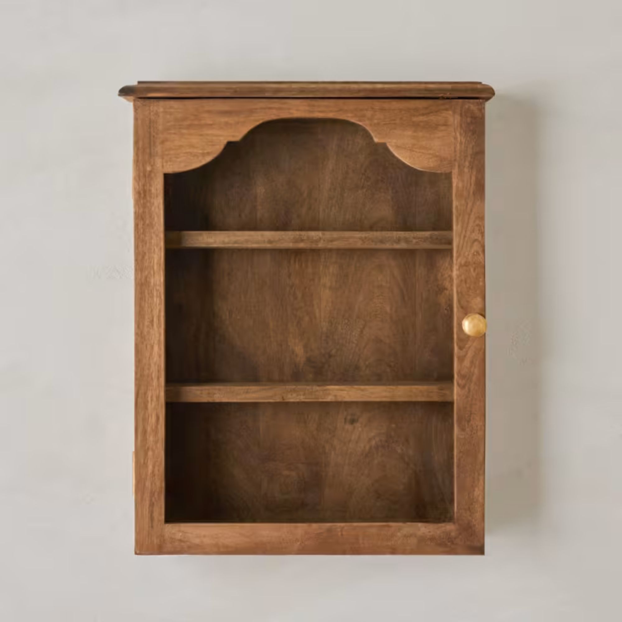 Small wooden cabinet with open front