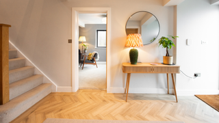 hallway with wooden flooring 