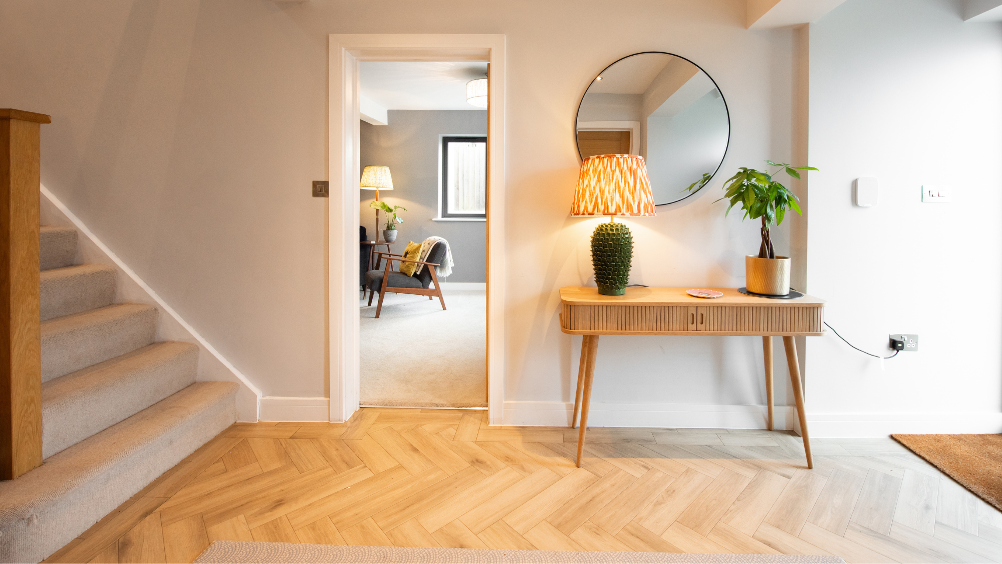 hallway with wooden flooring 