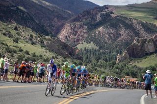 Rides climb out of the Garden of the Gods on stage 4 of the USA Pro Challenge in Colorado Springs