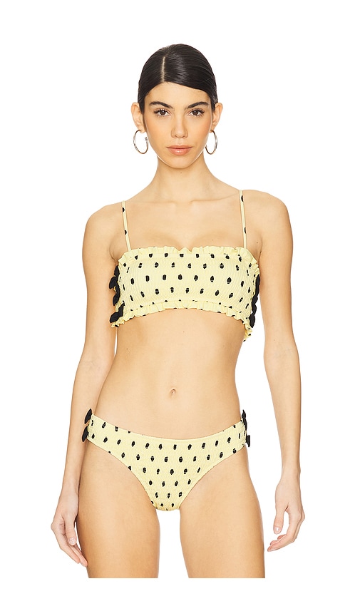 Jezebel Shirred Bow Bikini Top