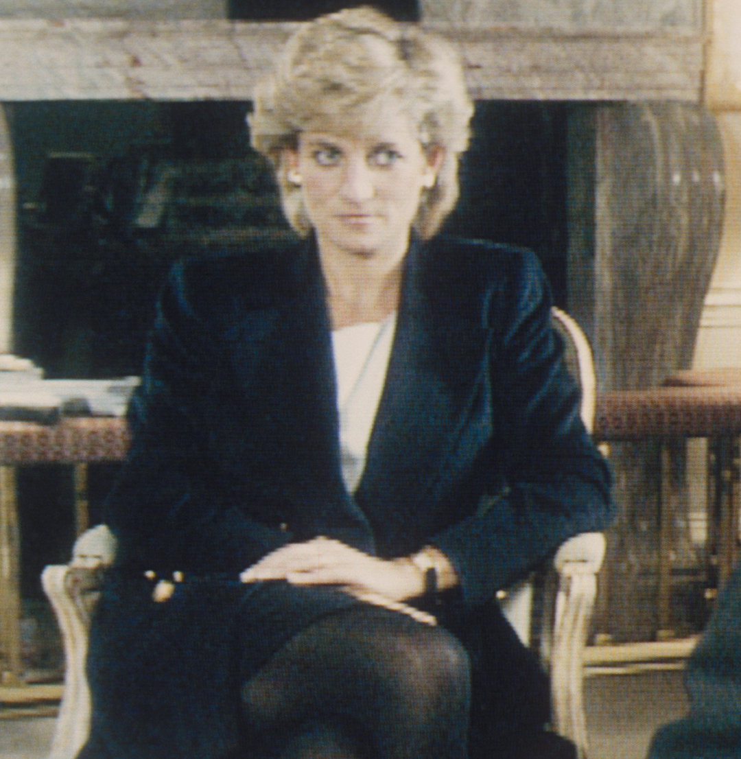 Princess Diana sitting with Martin Bashir on Panorama in 1995