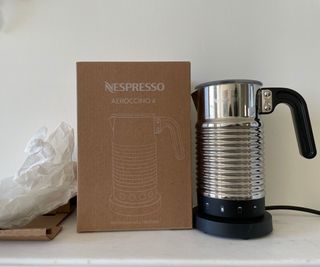 Nespresso Aeroccino unboxed with packaging