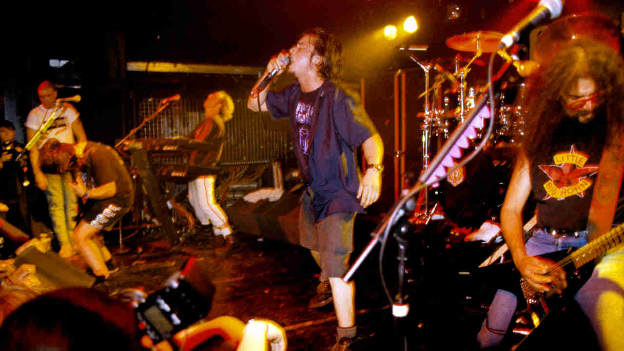 Faith No More performing onstage in 1992
