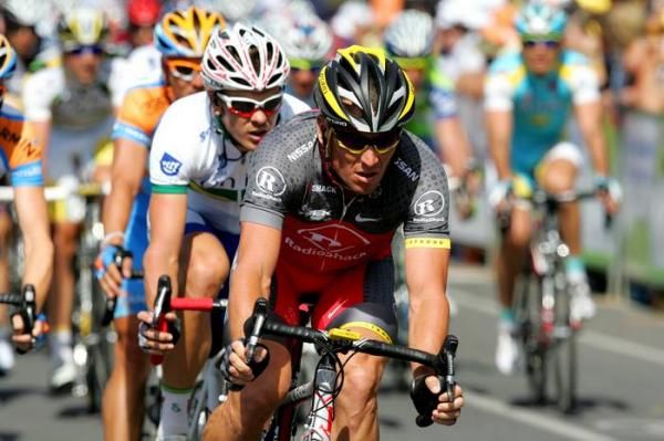 Lance Armstrong (RadioShack) was visible most of the race.