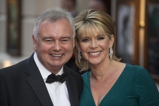 Eamonn Holmes and Ruth Langsford attends The Olivier Awards at The Royal Opera House on April 12, 2015 in London, England