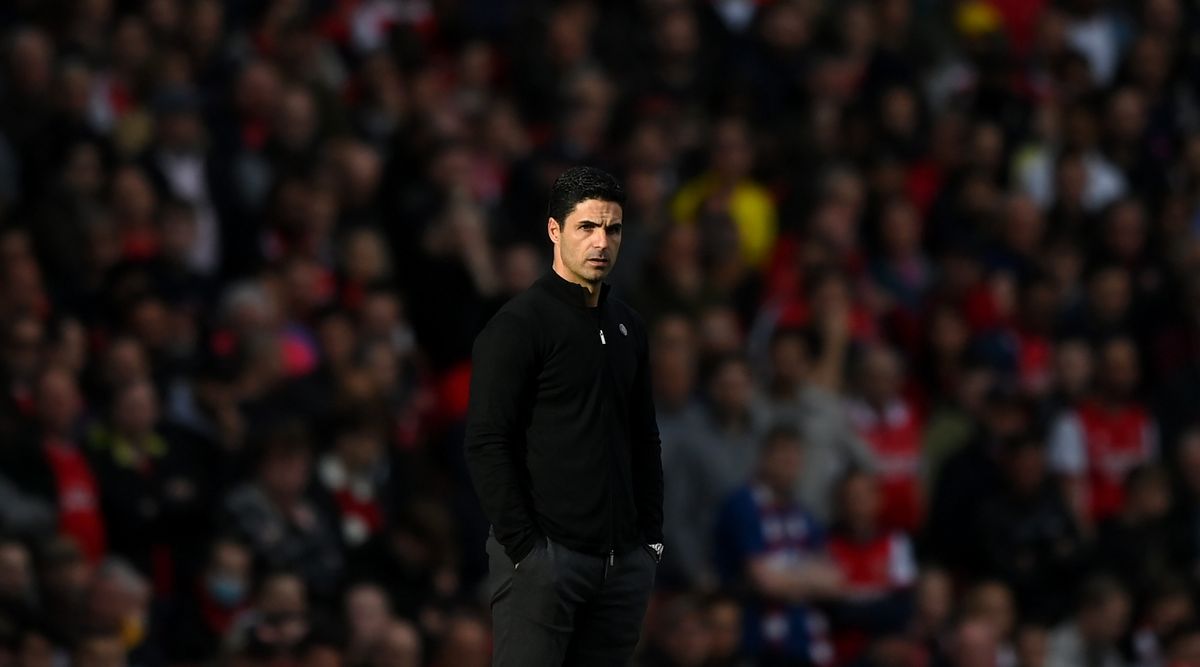 Arsenal manager Mikel Arteta looks on during the Premier League match between Arsenal and Nottingham Forest on 30 October, 2022 at the Emirates Stadium, London, United Kingdom