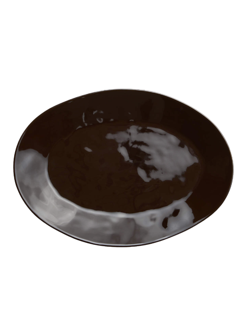 Marin Deep Brown Small Oval Stoneware Platter