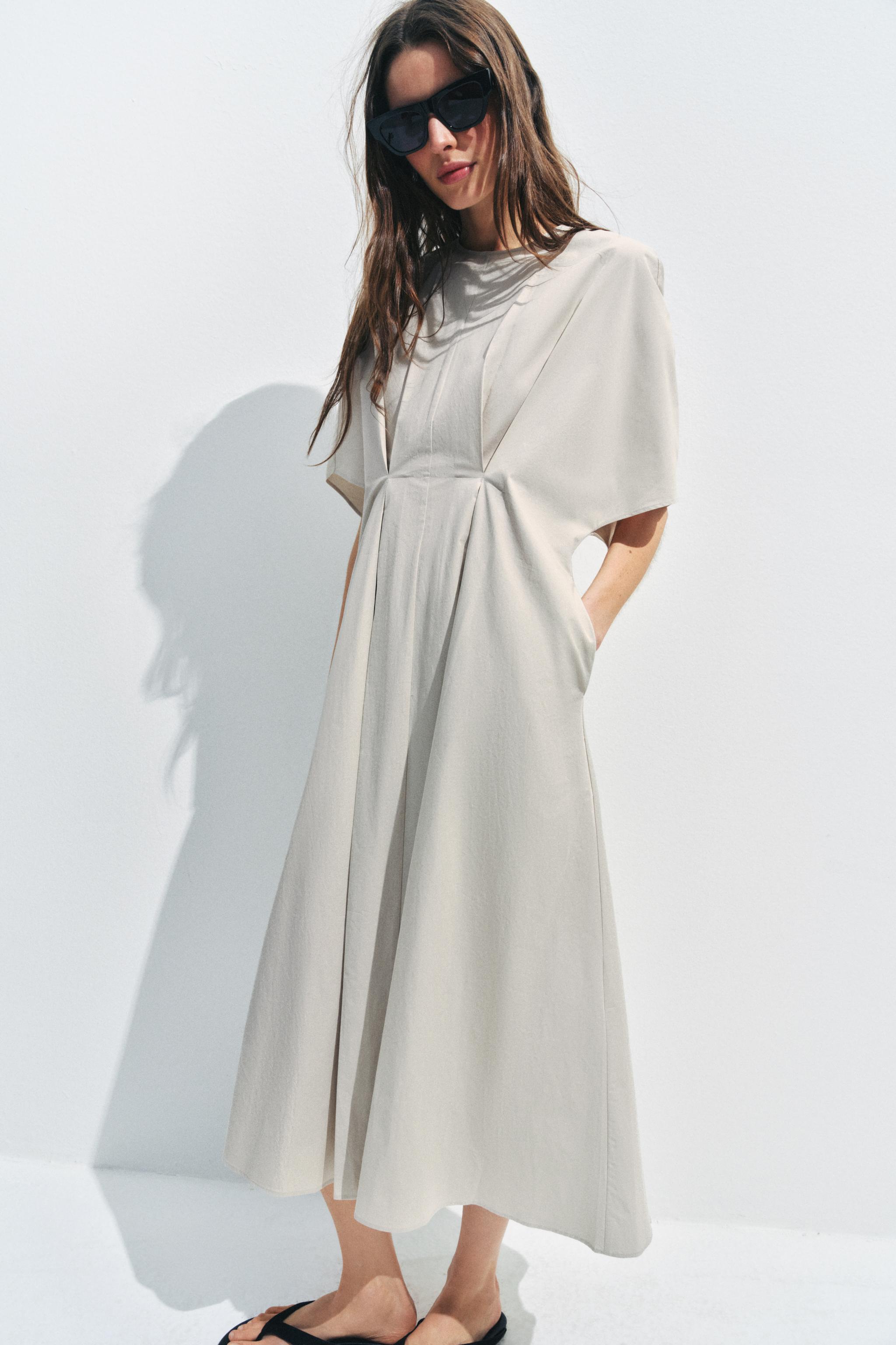 Zw Collection Poplin Pleated Dress