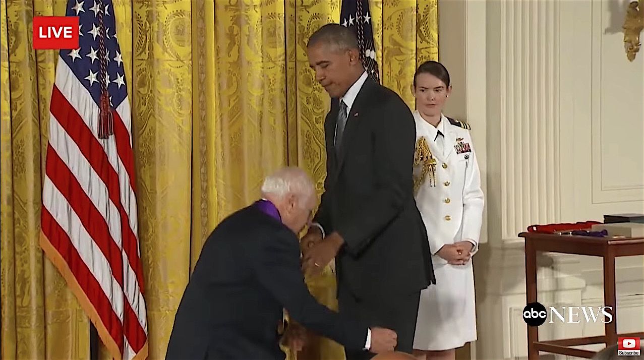 Mel Brooks makes to pants President Obama